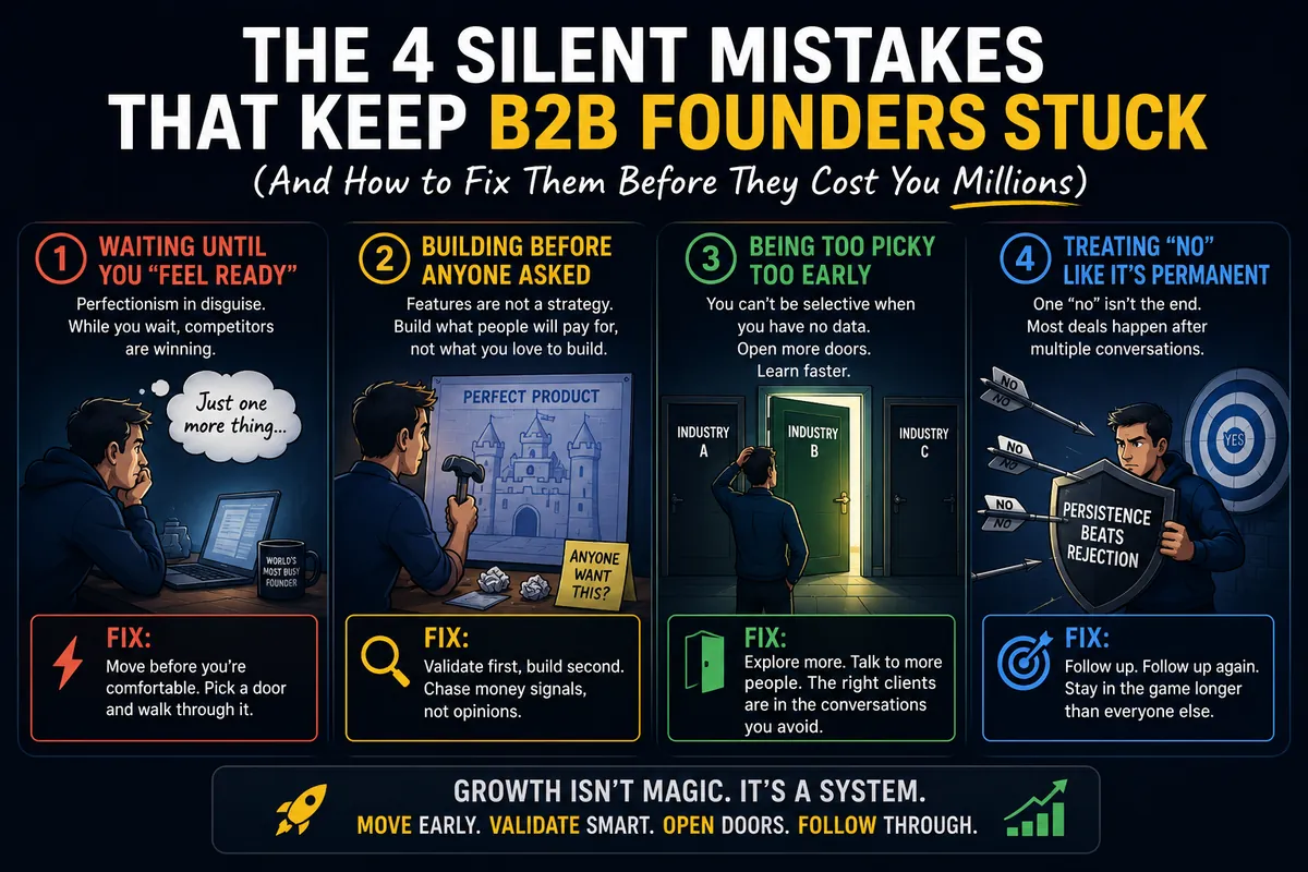 The 4 Silent Mistakes That Keep B2B Founders Stuck (And How to Fix Them Before They Cost You Millions)
