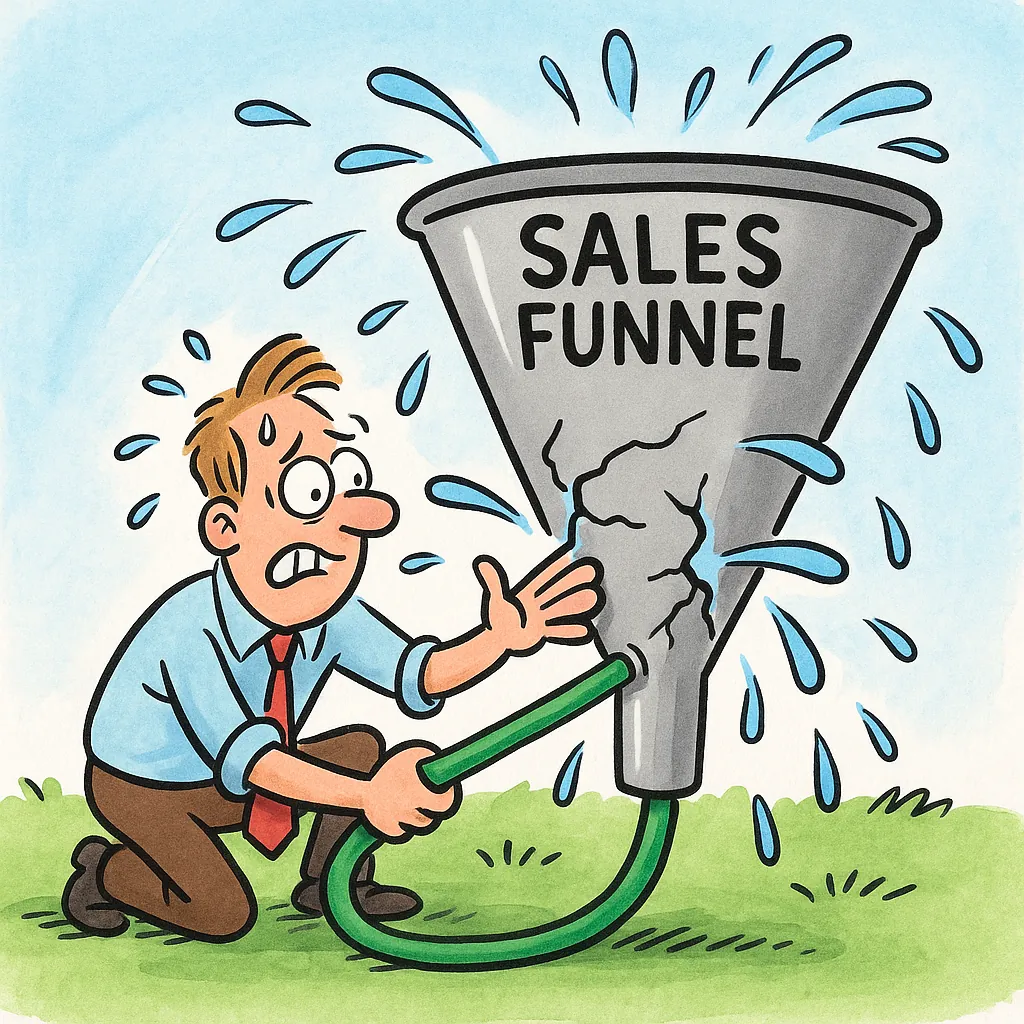 Why Your B2B Funnel Leaks Like a Broken Garden Hose (and How to Fix It Before You Drown)