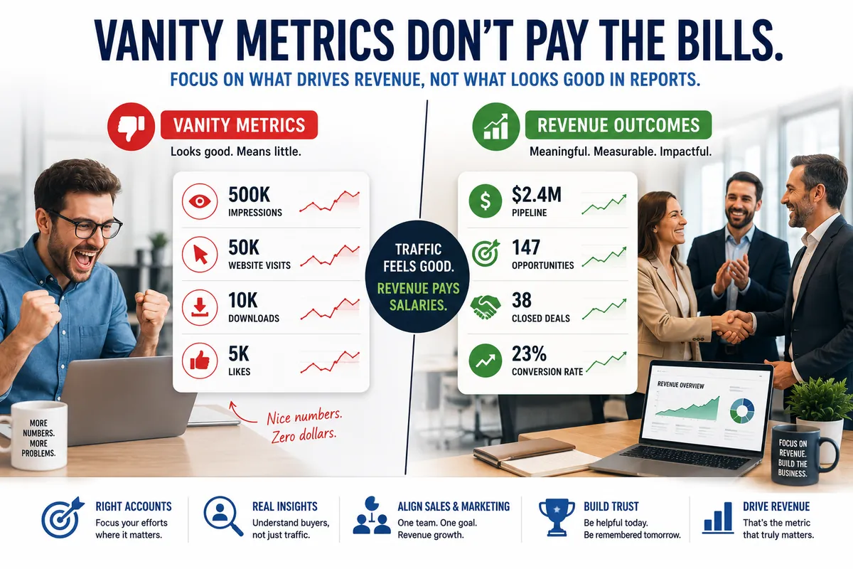 B2B Marketing's Favorite Lie: Why Clicks, Downloads, and "Awareness" Won't Pay the Bills